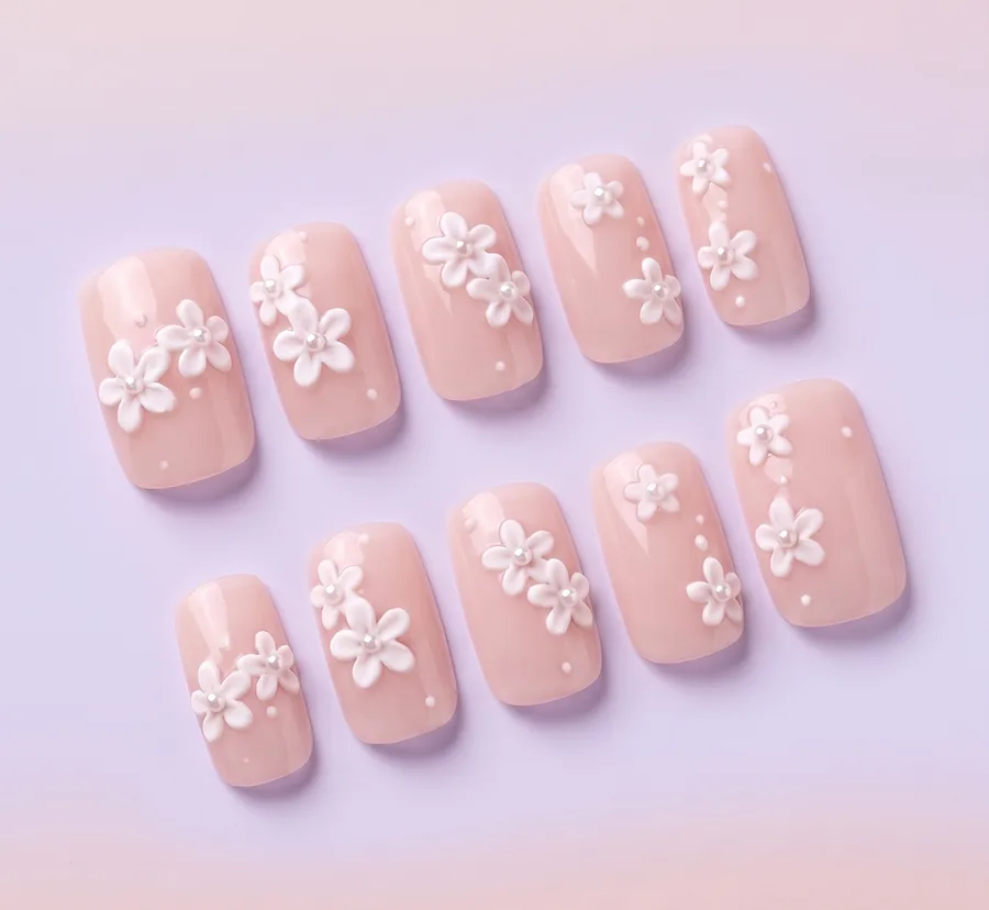 Bridal Bloom press-on nail set