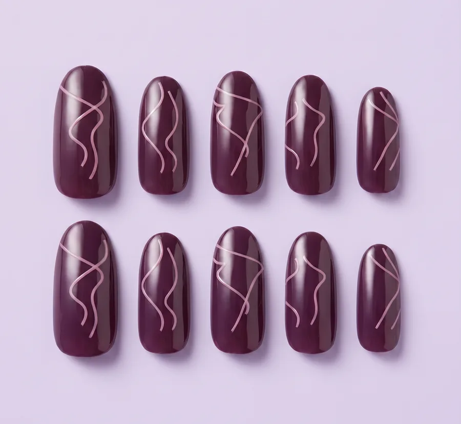 Plum Kimono press-on nail set