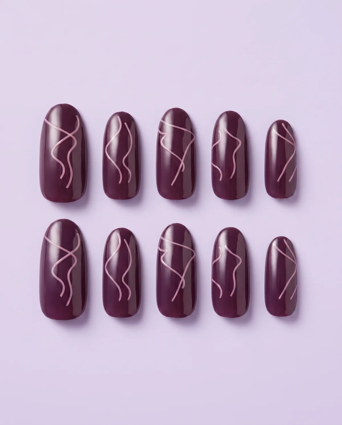 Plum Kimono press-on nail set