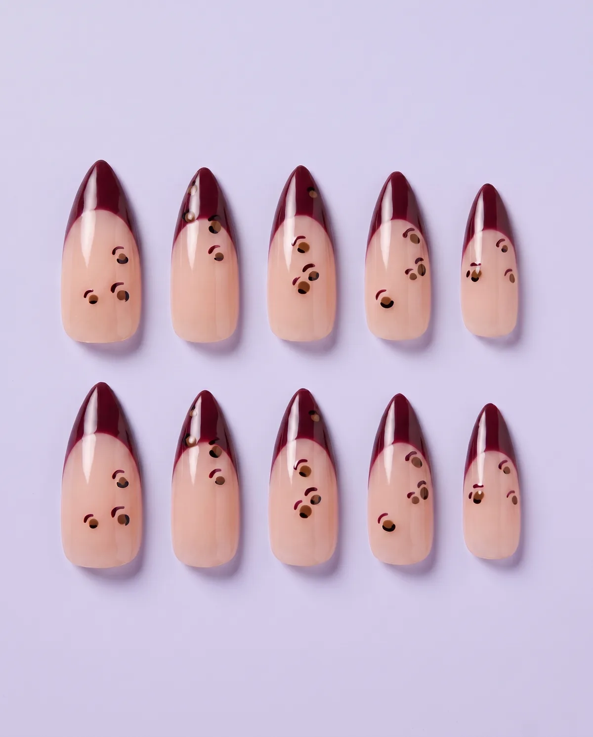 Wine & Wild press-on nail set